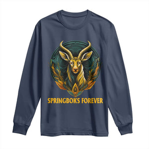 South Africa Rugby Springboks Long Sleeve Shirt Forever Stronger Together Go Bokke TS02 Navy Print Your Wear