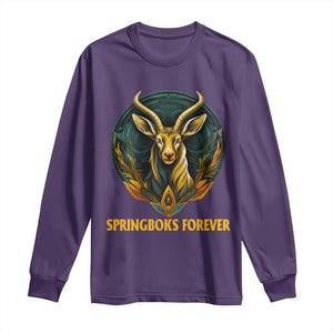 South Africa Rugby Springboks Long Sleeve Shirt Forever Stronger Together Go Bokke TS02 Purple Print Your Wear