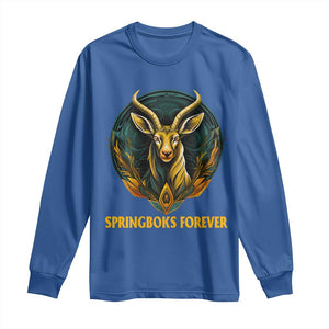 South Africa Rugby Springboks Long Sleeve Shirt Forever Stronger Together Go Bokke TS02 Royal Blue Print Your Wear