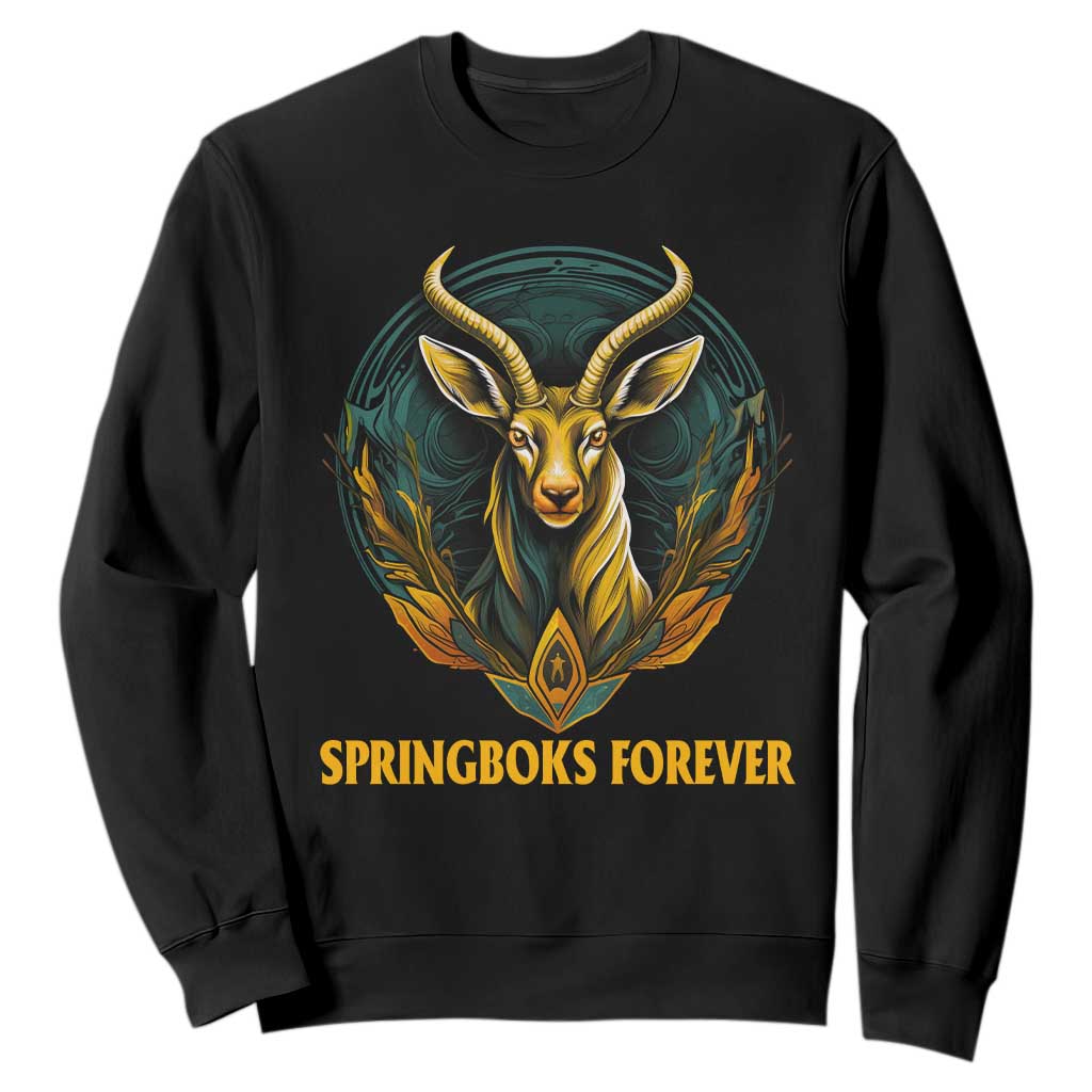 South Africa Rugby Sweatshirt Springboks Forever Stronger Together Go Bokke TS02 Black Printyourwear