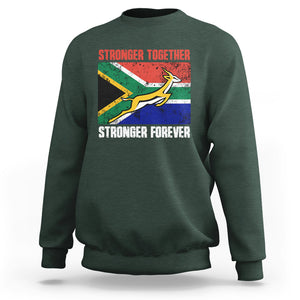 South Africa Rugby Sweatshirt Stronger Together Stronger Forever Springboks Go Bokke TS02 Printyourwear