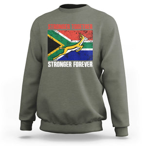 South Africa Rugby Sweatshirt Stronger Together Stronger Forever Springboks Go Bokke TS02 Printyourwear