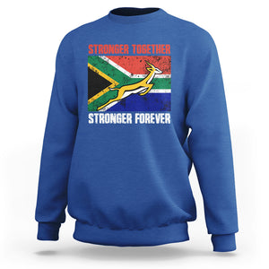 South Africa Rugby Sweatshirt Stronger Together Stronger Forever Springboks Go Bokke TS02 Printyourwear