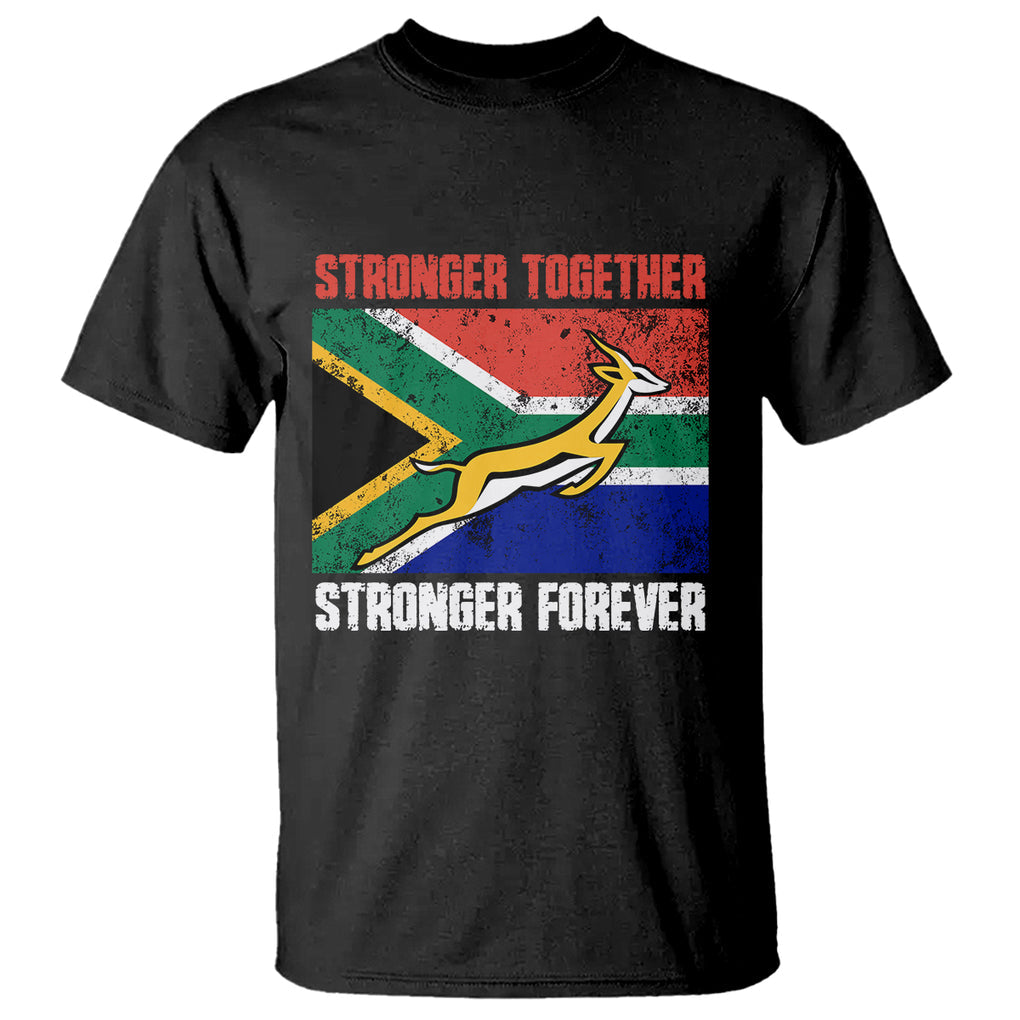 South Africa Rugby T Shirt Stronger Together Stronger Forever Springboks Go Bokke TS02 Dark Heather Printyourwear