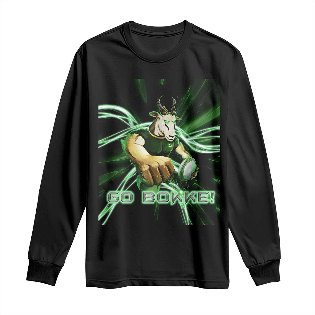 South Africa Rugby Springboks Long Sleeve Shirt Go Bokke Forever Stronger Together TS02 Black Print Your Wear