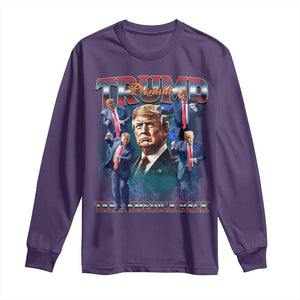 Trump 2025 Long Sleeve Shirt Take America Back Golden Age Vintage 90s Bootleg TS02 Purple Print Your Wear