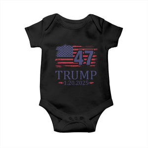 President Trump Inauguration Day 2025 Baby Onesie 47th President January 20th American Flag TS02 Black Print Your Wear