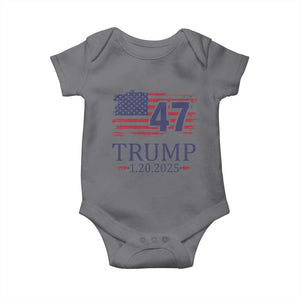 President Trump Inauguration Day 2025 Baby Onesie 47th President January 20th American Flag TS02 Charcoal Print Your Wear