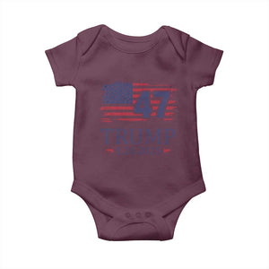 President Trump Inauguration Day 2025 Baby Onesie 47th President January 20th American Flag TS02 Maroon Print Your Wear