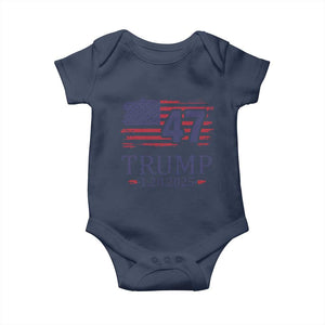 President Trump Inauguration Day 2025 Baby Onesie 47th President January 20th American Flag TS02 Navy Print Your Wear