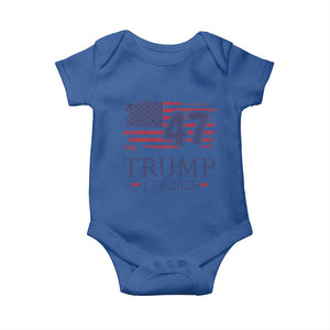 President Trump Inauguration Day 2025 Baby Onesie 47th President January 20th American Flag TS02 Royal Blue Print Your Wear