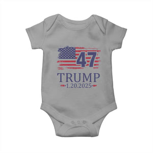 President Trump Inauguration Day 2025 Baby Onesie 47th President January 20th American Flag TS02 Sport Gray Print Your Wear