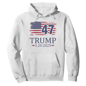 President Trump Inauguration Day 2025 Hoodie 47th President January 20th American Flag TS02 White Print Your Wear