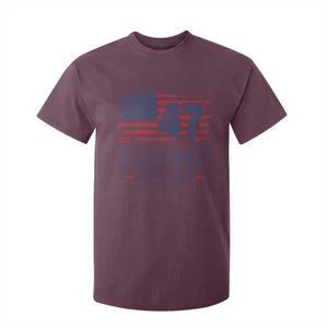 President Trump Inauguration Day 2025 T Shirt For Kid 47th President January 20th American Flag TS02 Maroon Print Your Wear