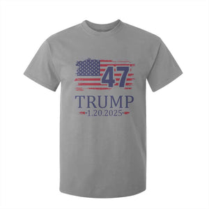 President Trump Inauguration Day 2025 T Shirt For Kid 47th President January 20th American Flag TS02 Sport Gray Print Your Wear