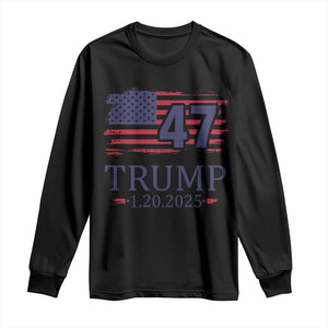 President Trump Inauguration Day 2025 Long Sleeve Shirt 47th President January 20th American Flag TS02 Black Print Your Wear