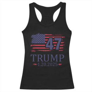 President Trump Inauguration Day 2025 Racerback Tank Top 47th President January 20th American Flag TS02 Black Print Your Wear