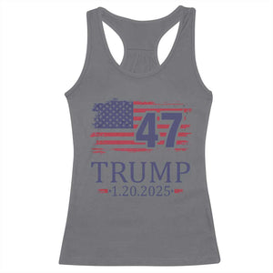 President Trump Inauguration Day 2025 Racerback Tank Top 47th President January 20th American Flag TS02 Charcoal Print Your Wear