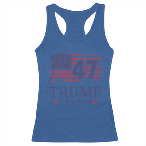 President Trump Inauguration Day 2025 Racerback Tank Top 47th President January 20th American Flag TS02 Royal Blue Print Your Wear