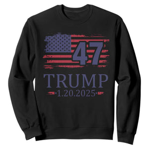 President Trump Inauguration Day 2025 Sweatshirt 47th President January 20th American Flag TS02 Black Print Your Wear