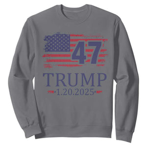 President Trump Inauguration Day 2025 Sweatshirt 47th President January 20th American Flag TS02 Charcoal Print Your Wear