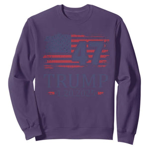 President Trump Inauguration Day 2025 Sweatshirt 47th President January 20th American Flag TS02 Purple Print Your Wear