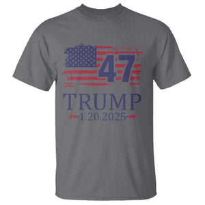 President Trump Inauguration Day 2025 T Shirt 47th President January 20th American Flag TS02 Charcoal Print Your Wear