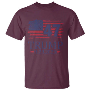 President Trump Inauguration Day 2025 T Shirt 47th President January 20th American Flag TS02 Maroon Print Your Wear