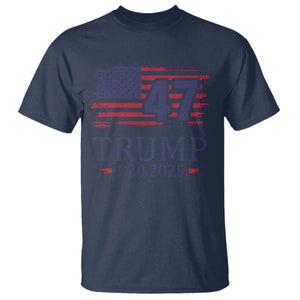 President Trump Inauguration Day 2025 T Shirt 47th President January 20th American Flag TS02 Navy Print Your Wear