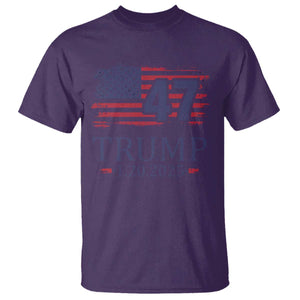 President Trump Inauguration Day 2025 T Shirt 47th President January 20th American Flag TS02 Purple Print Your Wear