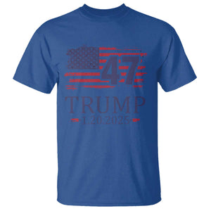 President Trump Inauguration Day 2025 T Shirt 47th President January 20th American Flag TS02 Royal Blue Print Your Wear