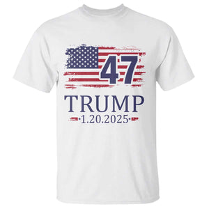 President Trump Inauguration Day 2025 T Shirt 47th President January 20th American Flag TS02 White Print Your Wear