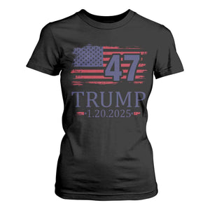 President Trump Inauguration Day 2025 T Shirt For Women 47th President January 20th American Flag TS02 Black Print Your Wear