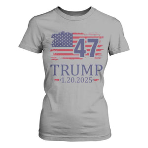 President Trump Inauguration Day 2025 T Shirt For Women 47th President January 20th American Flag TS02 Sport Gray Print Your Wear