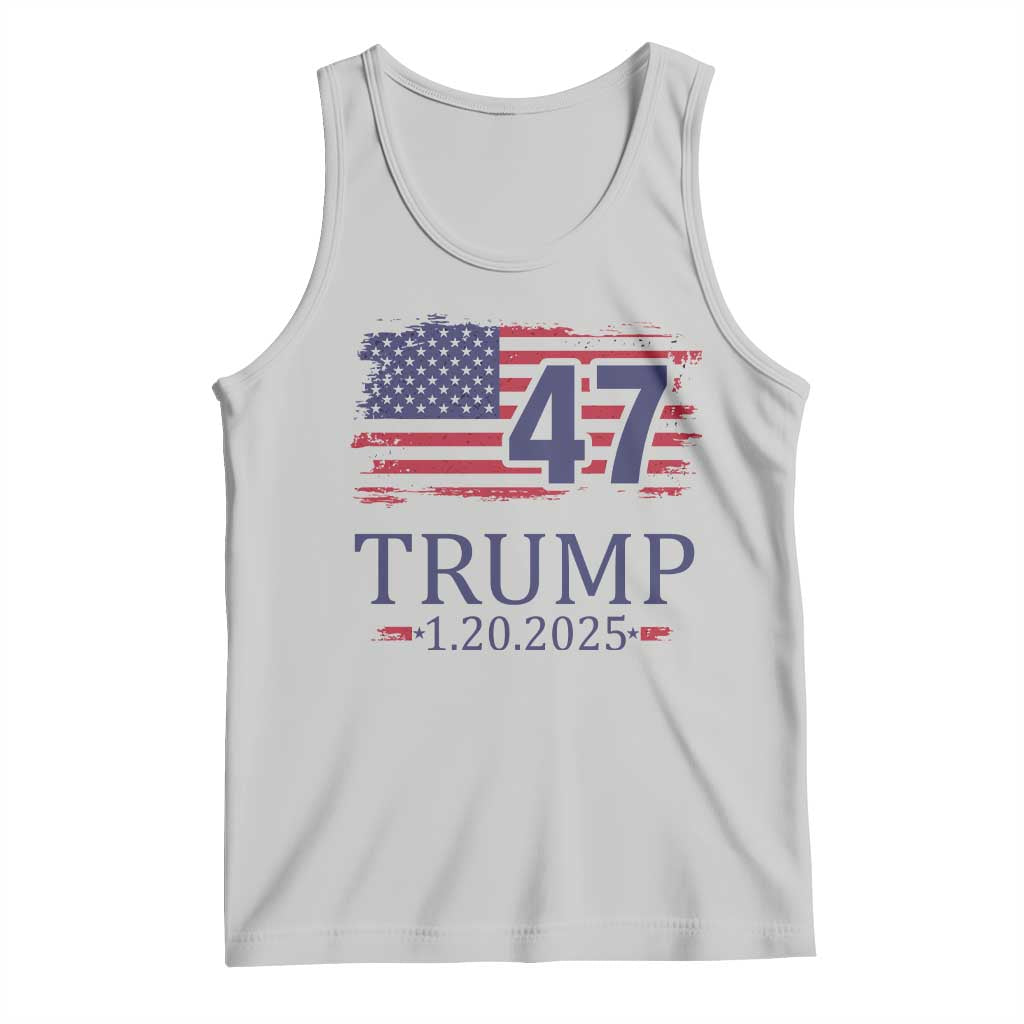 President Trump Inauguration Day 2025 Tank Top 47th President January 20th American Flag TS02 Ash Print Your Wear