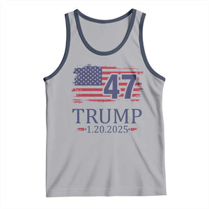 President Trump Inauguration Day 2025 Tank Top 47th President January 20th American Flag TS02 Athletic Heather Navy Print Your Wear