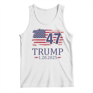 President Trump Inauguration Day 2025 Tank Top 47th President January 20th American Flag TS02 White Print Your Wear