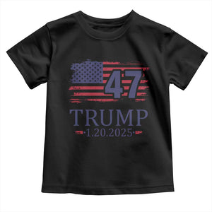 President Trump Inauguration Day 2025 Toddler T Shirt 47th President January 20th American Flag TS02 Black Print Your Wear