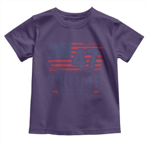 President Trump Inauguration Day 2025 Toddler T Shirt 47th President January 20th American Flag TS02 Purple Print Your Wear