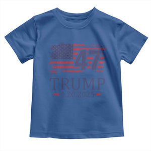 President Trump Inauguration Day 2025 Toddler T Shirt 47th President January 20th American Flag TS02 Royal Blue Print Your Wear