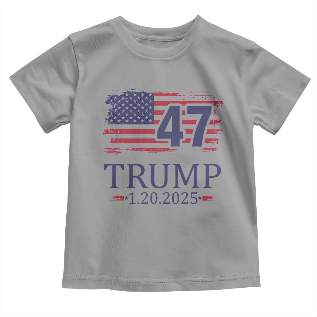 President Trump Inauguration Day 2025 Toddler T Shirt 47th President January 20th American Flag TS02 Sport Gray Print Your Wear