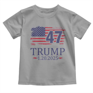 President Trump Inauguration Day 2025 Toddler T Shirt 47th President January 20th American Flag TS02 Sport Gray Print Your Wear