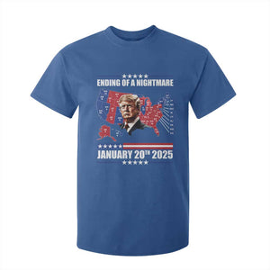 President Trump Inauguration Day 2025 T Shirt For Kid Ending Of A Nightmare January 20th 2025 Red States Map TS02 Royal Blue Print Your Wear