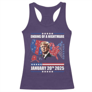 President Trump Inauguration Day 2025 Racerback Tank Top Ending Of A Nightmare January 20th 2025 Red States Map TS02 Purple Print Your Wear