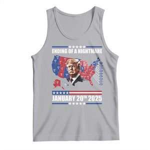 President Trump Inauguration Day 2025 Tank Top Ending Of A Nightmare January 20th 2025 Red States Map TS02 Athletic Heather Print Your Wear