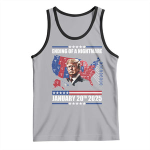 President Trump Inauguration Day 2025 Tank Top Ending Of A Nightmare January 20th 2025 Red States Map TS02 Athletic Heather Black Print Your Wear