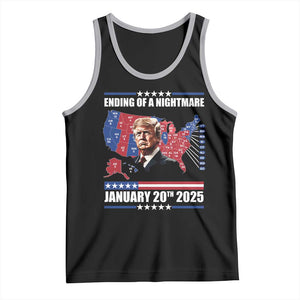 President Trump Inauguration Day 2025 Tank Top Ending Of A Nightmare January 20th 2025 Red States Map TS02 Black Athletic Heather Print Your Wear