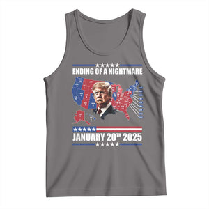 President Trump Inauguration Day 2025 Tank Top Ending Of A Nightmare January 20th 2025 Red States Map TS02 Deep Heather Print Your Wear