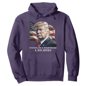 President Trump Inauguration Day 2025 Hoodie Ending Of A Nightmare January 20th American Flag TS02 Purple Print Your Wear