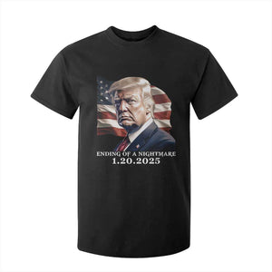 President Trump Inauguration Day 2025 T Shirt For Kid Ending Of A Nightmare January 20th American Flag TS02 Black Print Your Wear